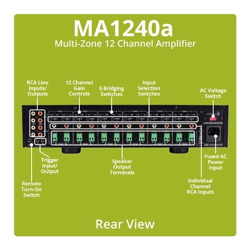 MA1240a Multi-Zone 12 Channel Amplifier