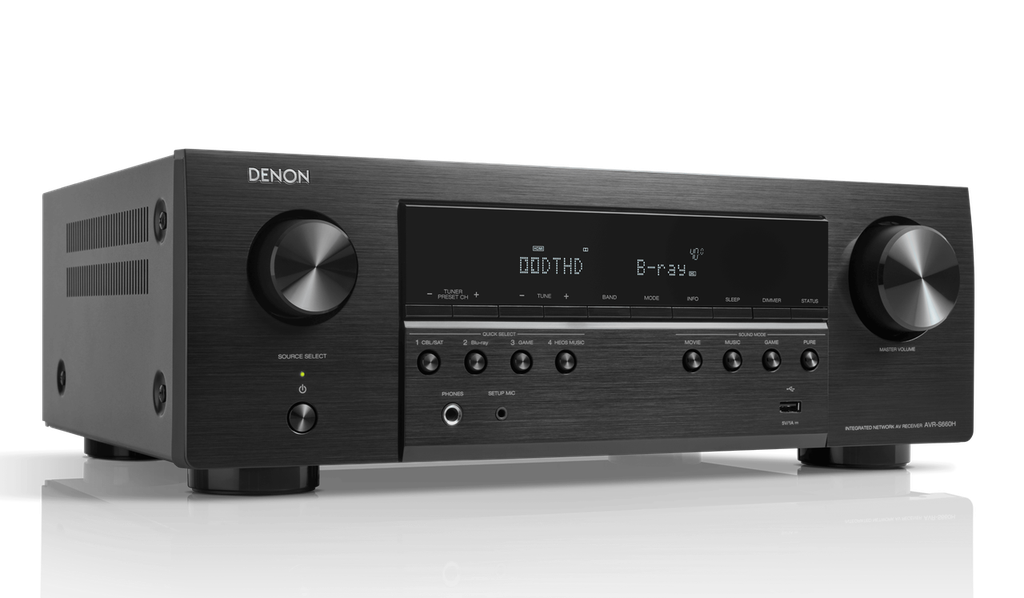 Denon AVR-S760H 7.2 Ch. 75W 8K AV Receiver with HEOS Built-in, 7.2 channels, 75 watts per channel
8K Ultra HD, 3D Audio