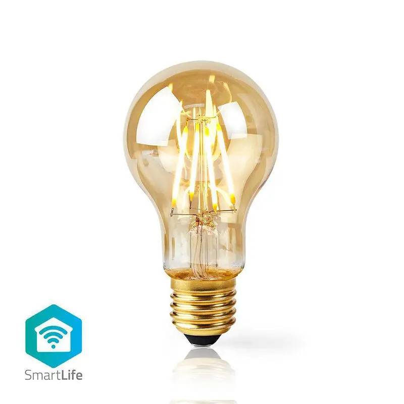 Nedis WIFILF10GDA60 | Wi-Fi Smart LED Filament Bulb | E27 | A60 | 5W | 500 lM