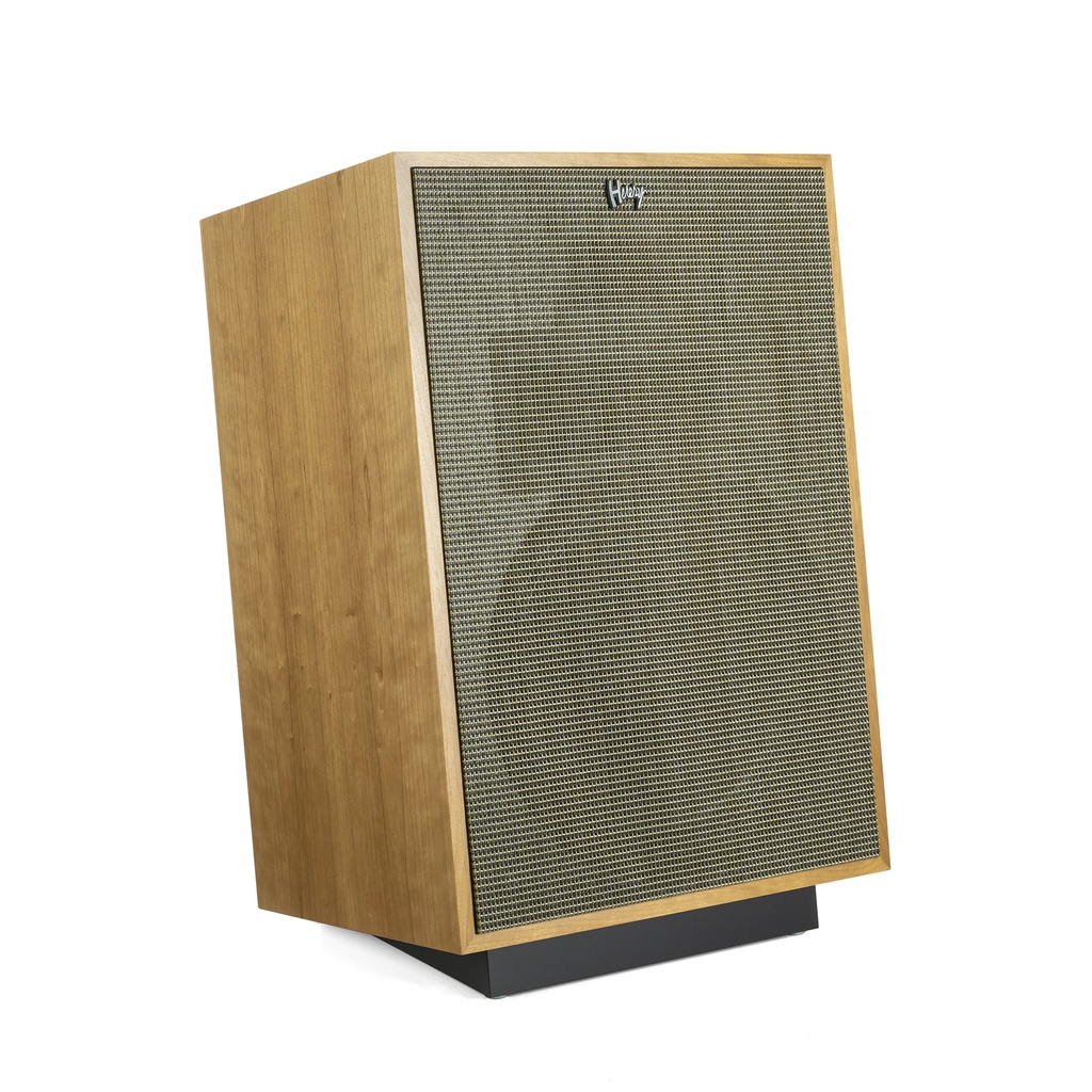 Klipsch Heresy IV, Natural Cherry (Pair), with a compact three-way design, utilizing a 12” woofer and horn-loaded midrange and tweeter